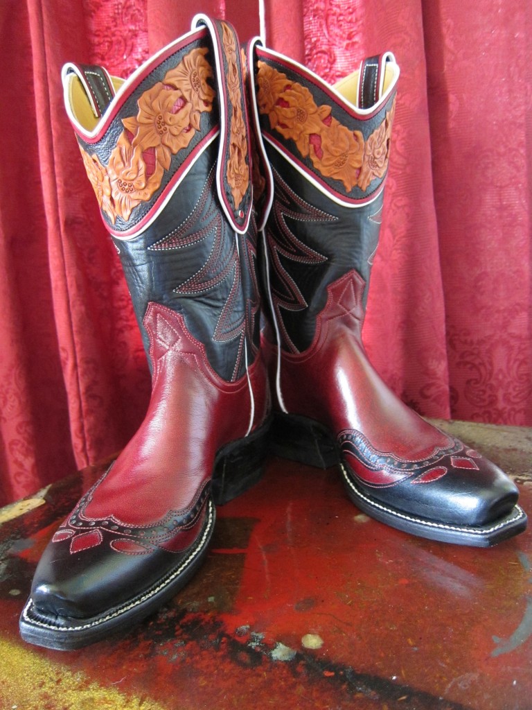 cowboy boots red black